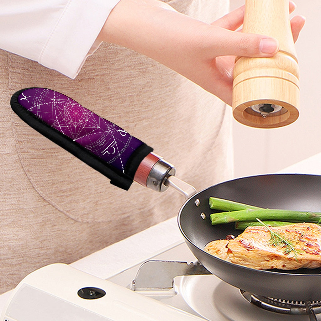 Geometric Zodiac Calendar Print Skillet Handle Cover