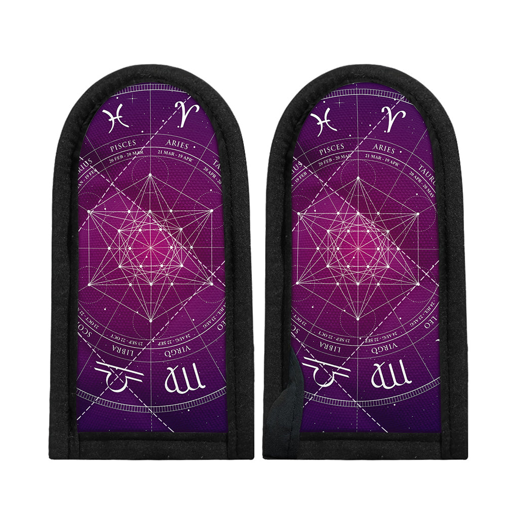 Geometric Zodiac Calendar Print Skillet Handle Cover