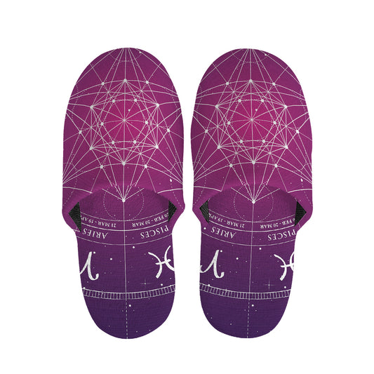 Geometric Zodiac Calendar Print Slippers