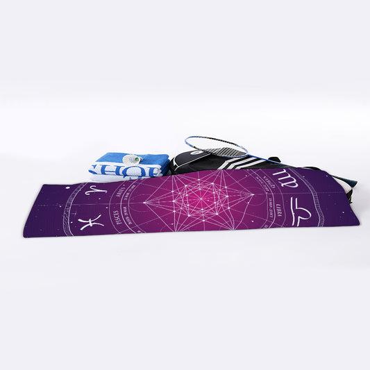 Geometric Zodiac Calendar Print Sports Towel