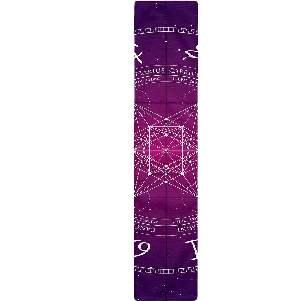 Geometric Zodiac Calendar Print Table Runner