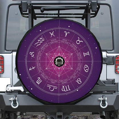 Geometric Zodiac Calendar Print Tire Cover With Camera Hole