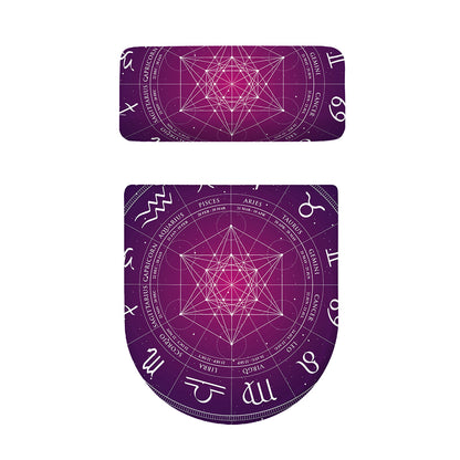 Geometric Zodiac Calendar Print Toilet Lid And Tank Cover Set