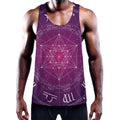 Geometric Zodiac Calendar Print Men's Workout Tank Top