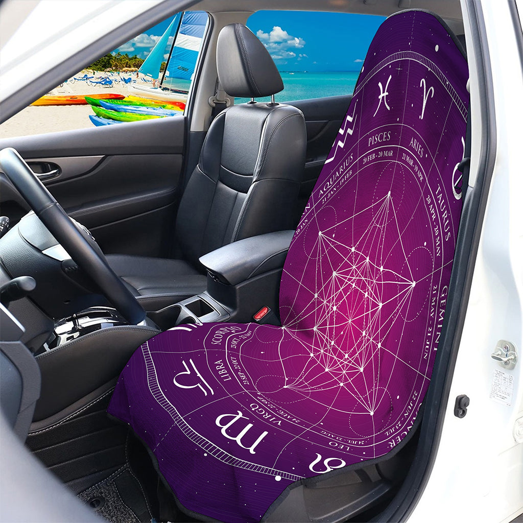 Geometric Zodiac Calendar Print Waterproof Car Seat Cover
