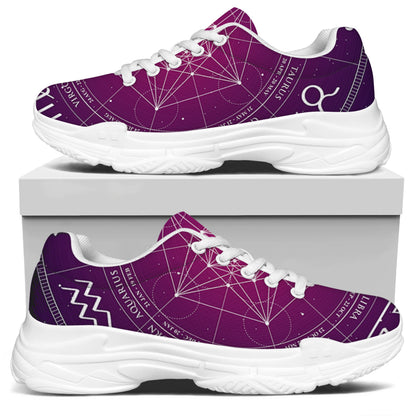 Geometric Zodiac Calendar Print White Chunky Shoes
