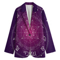 Geometric Zodiac Calendar Print Women's Cotton Blazer