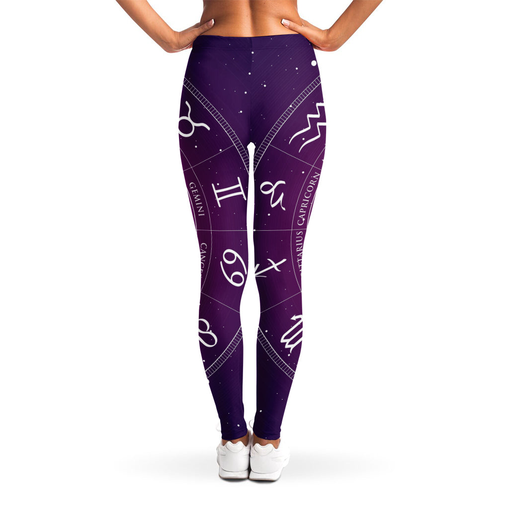 Geometric Zodiac Calendar Print Women's Leggings