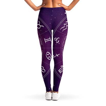 Geometric Zodiac Calendar Print Women's Leggings