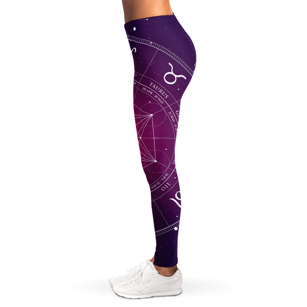 Geometric Zodiac Calendar Print Women's Leggings
