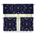 Geometric Zodiac Signs Print 3 Piece Kitchen Curtains