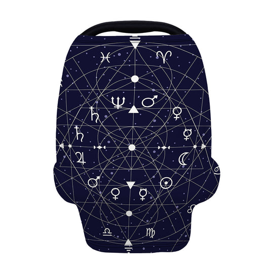 Geometric Zodiac Signs Print Baby Seat Cover