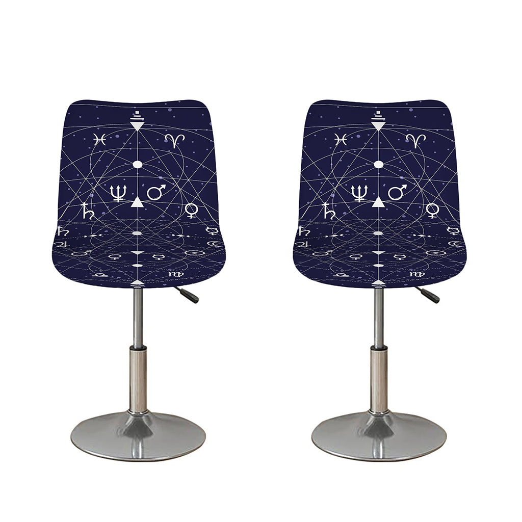 Geometric Zodiac Signs Print Bar Stool Covers