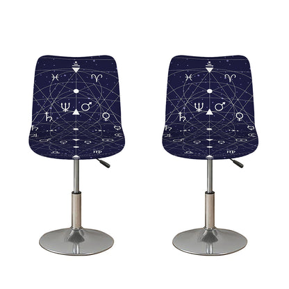 Geometric Zodiac Signs Print Bar Stool Covers