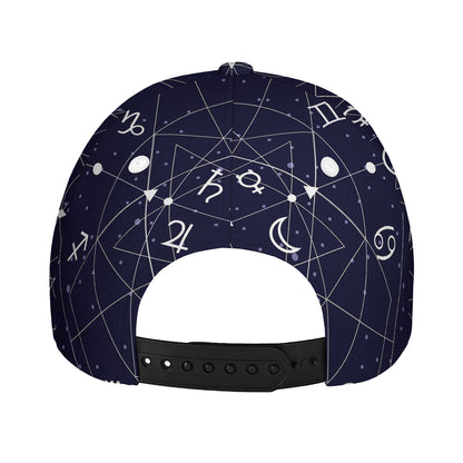 Geometric Zodiac Signs Print Baseball Cap