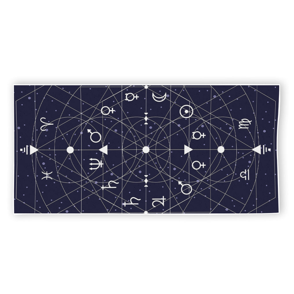 Geometric Zodiac Signs Print Beach Towel
