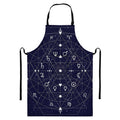 Geometric Zodiac Signs Print Bib Apron With Pocket