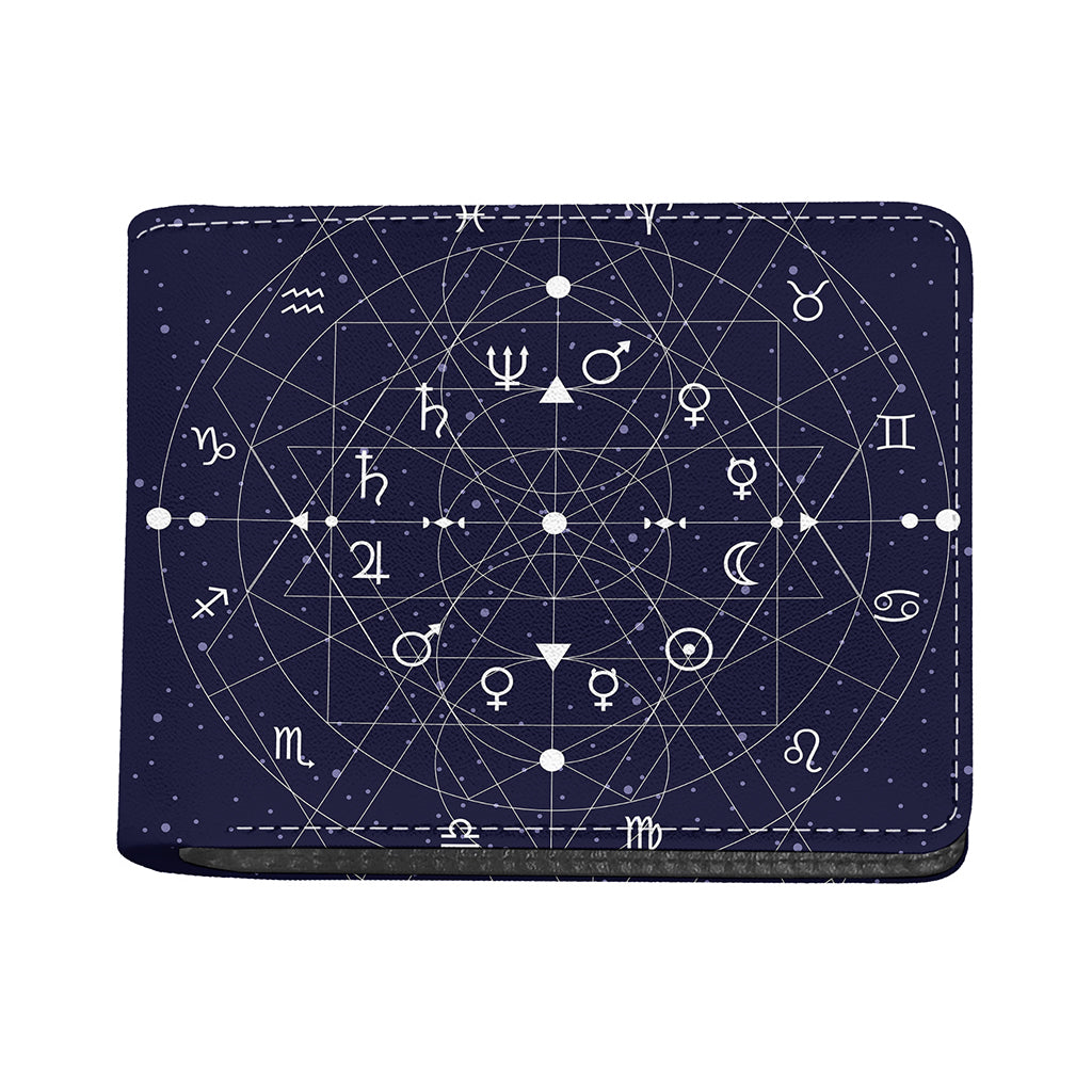 Geometric Zodiac Signs Print Bifold Wallet