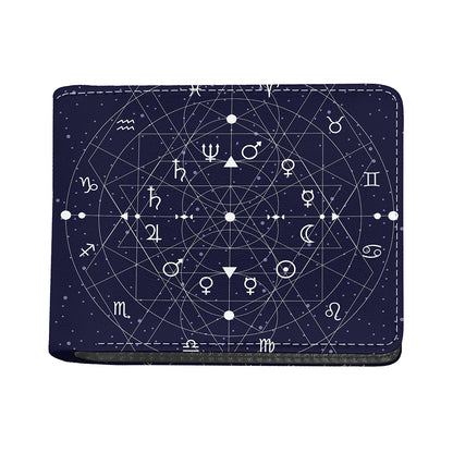 Geometric Zodiac Signs Print Bifold Wallet