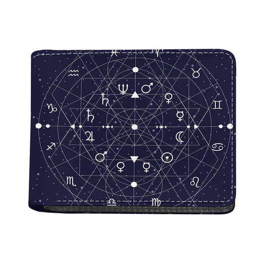 Geometric Zodiac Signs Print Bifold Wallet