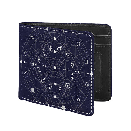 Geometric Zodiac Signs Print Bifold Wallet