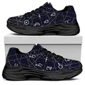 Geometric Zodiac Signs Print Black Chunky Shoes