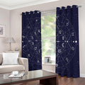 Geometric Zodiac Signs Print Dimout Grommet Curtains