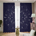 Geometric Zodiac Signs Print Dimout Pencil Pleat Curtains