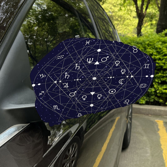 Geometric Zodiac Signs Print Car Side Mirror Covers