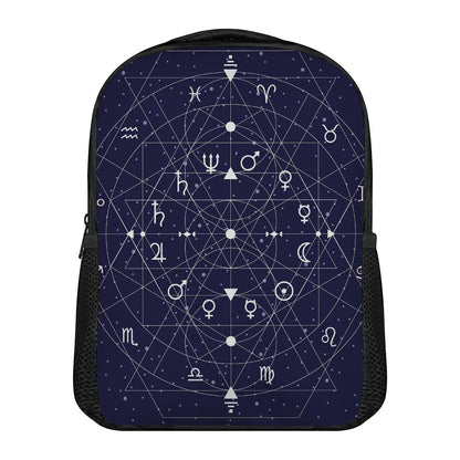 Geometric Zodiac Signs Print Casual Backpack