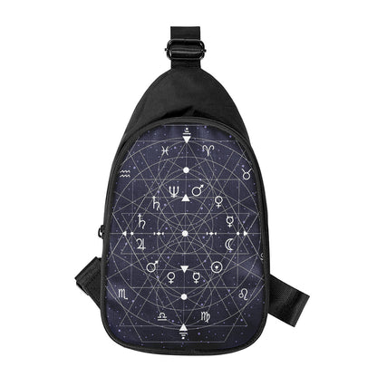 Geometric Zodiac Signs Print Chest Bag