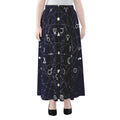 Geometric Zodiac Signs Print Chiffon Maxi Skirt