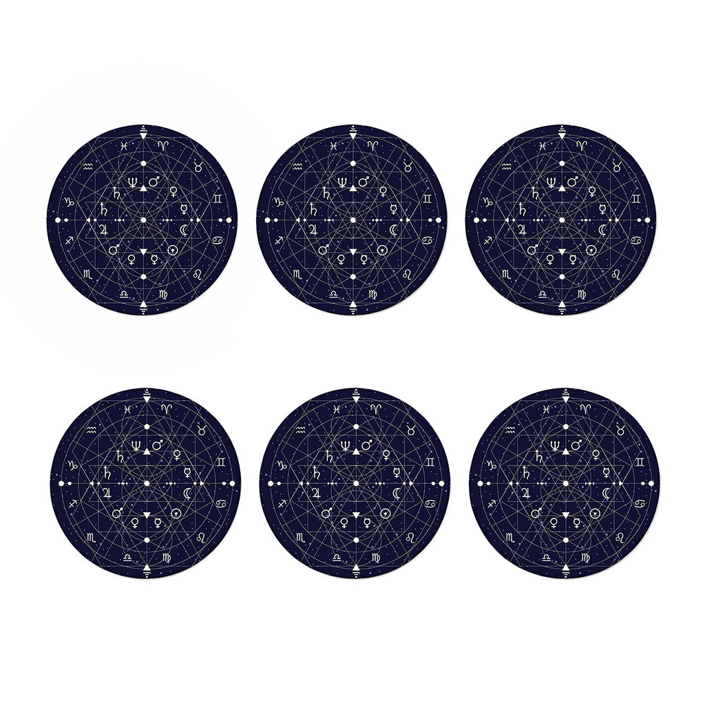 Geometric Zodiac Signs Print Coaster Set