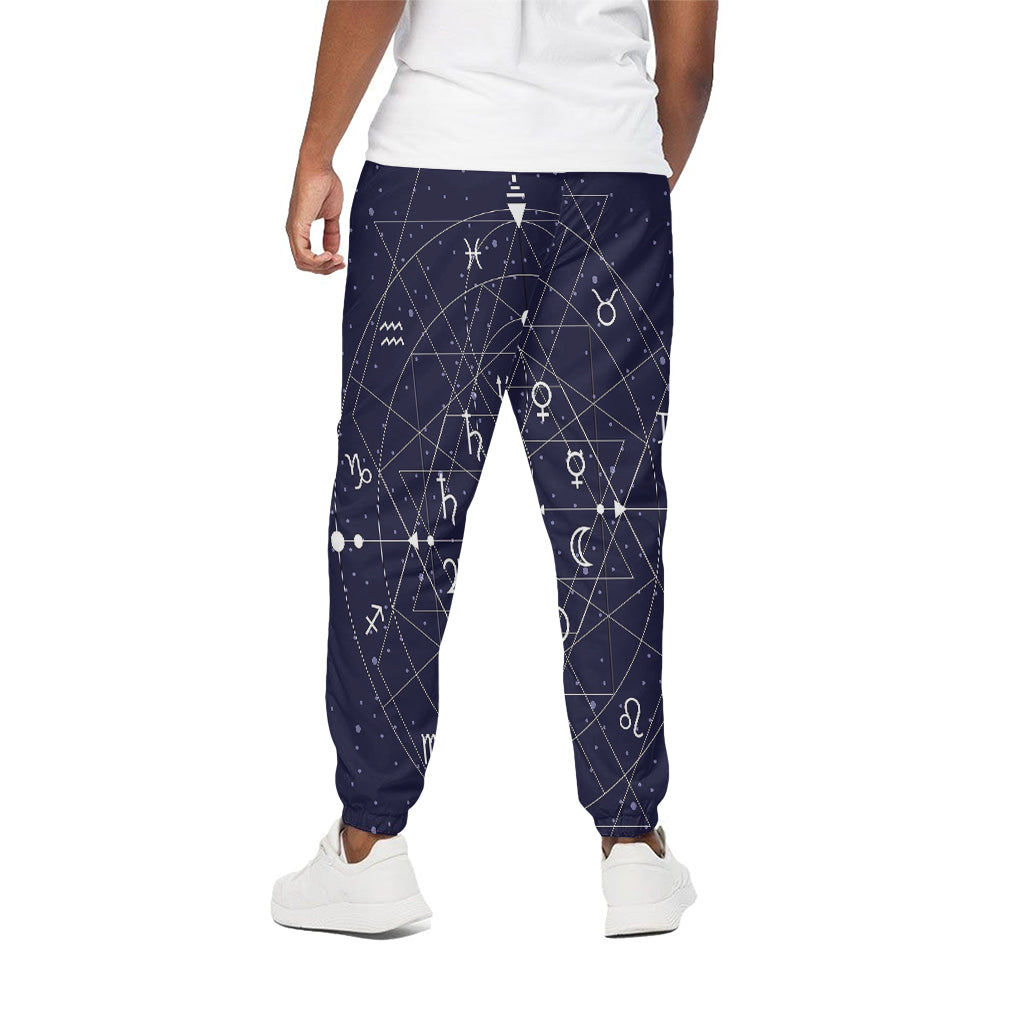 Geometric Zodiac Signs Print Cotton Pants