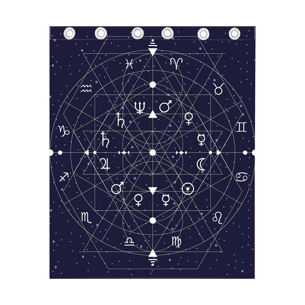 Geometric Zodiac Signs Print Curtain