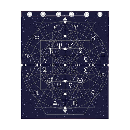 Geometric Zodiac Signs Print Curtain
