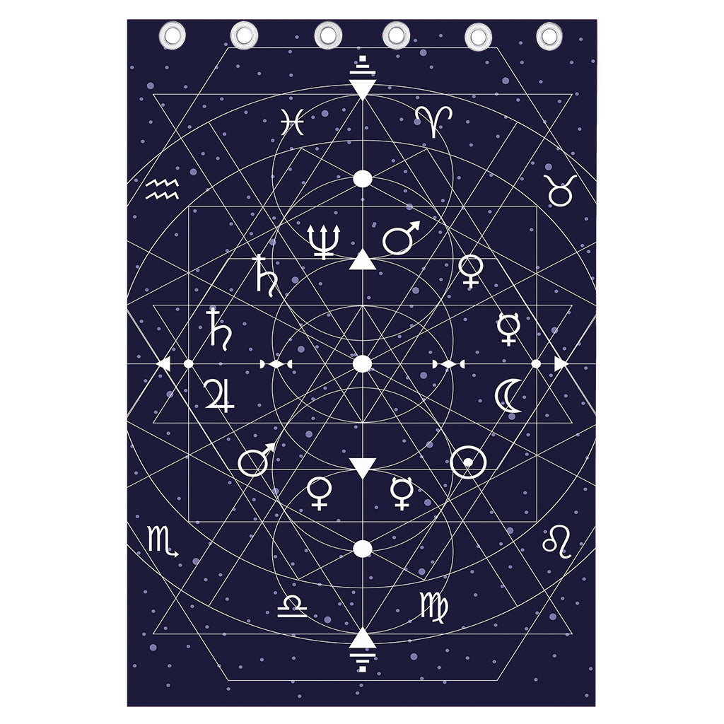 Geometric Zodiac Signs Print Curtain