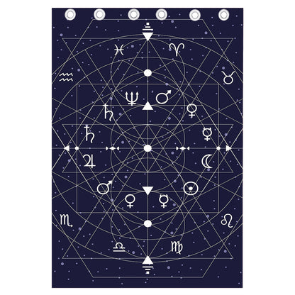 Geometric Zodiac Signs Print Curtain