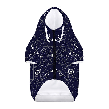 Geometric Zodiac Signs Print Dog Zip Up Hoodie
