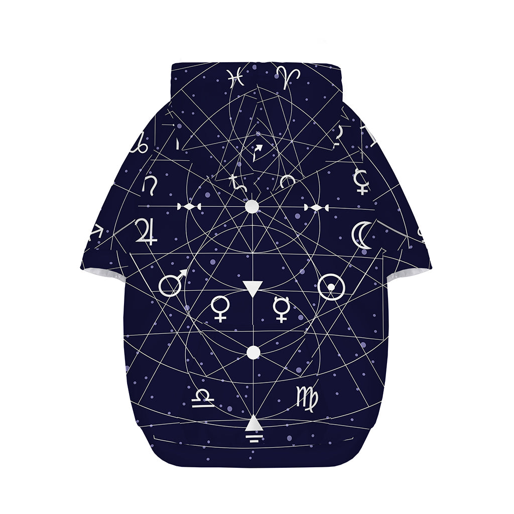 Geometric Zodiac Signs Print Dog Zip Up Hoodie