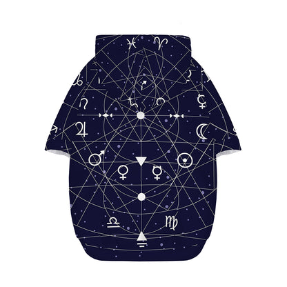 Geometric Zodiac Signs Print Dog Zip Up Hoodie
