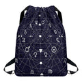 Geometric Zodiac Signs Print Drawstring Backpack