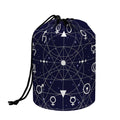 Geometric Zodiac Signs Print Drawstring Makeup Bag