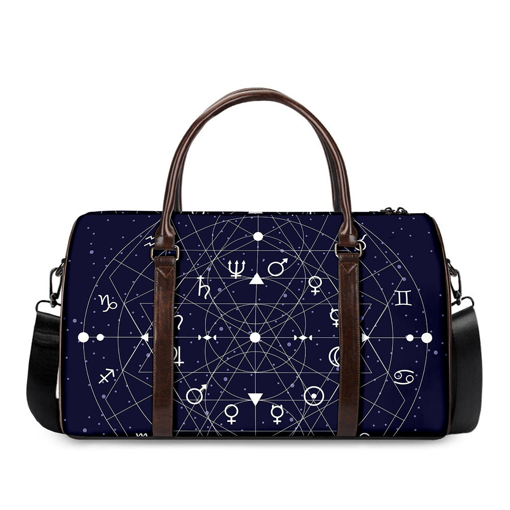 Geometric Zodiac Signs Print Duffle Bag