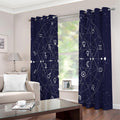 Geometric Zodiac Signs Print Extra Wide Grommet Curtains