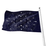 Geometric Zodiac Signs Print Flag