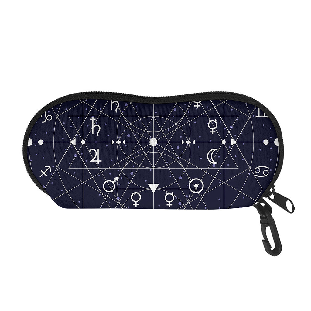 Geometric Zodiac Signs Print Glasses Case
