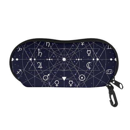 Geometric Zodiac Signs Print Glasses Case