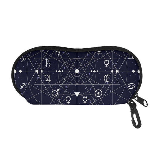 Geometric Zodiac Signs Print Glasses Case