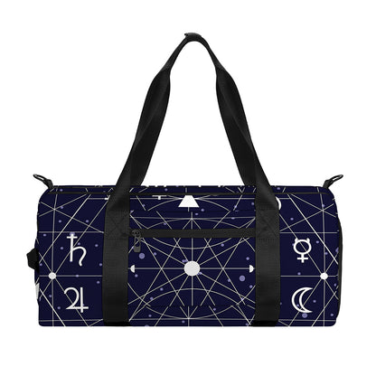 Geometric Zodiac Signs Print Gym Bag
